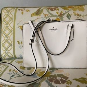 Kate Spade medium satchel white/silver hardware